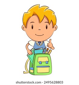 Kid backpack, school supplies, student, back to school
