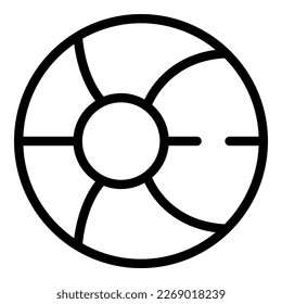 Vector de contorno de icono de bola infantil. La escuela aprende. Aprendizaje precoz