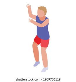 Kid basketball game icon. Isometric of kid basketball game vector icon for web design isolated on white background