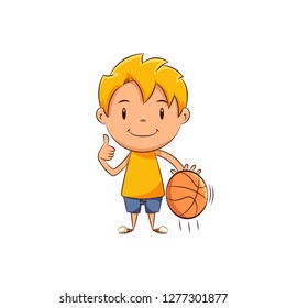 Kid basketball player
