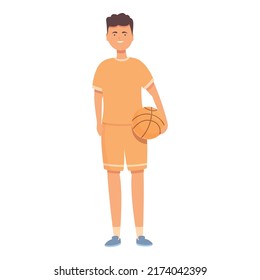 Kid basketball player icon cartoon vector. Sport school. Happy child