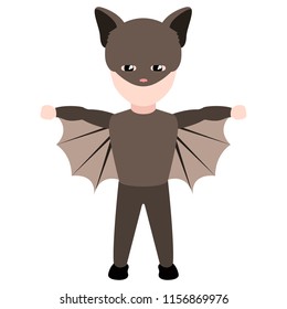 Kid with a bat costume. Halloween