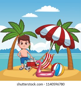 Kid Beach Cute Cartoons Stock Vector (Royalty Free) 1140596780 ...