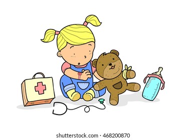 kid & bear doll