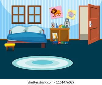 A kid bedroom template illustration