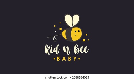 Kid and Bee Logo Concept Vector. Animal Logo Template Vector