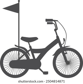 Kid bicycle black silhouette. Child bike icon