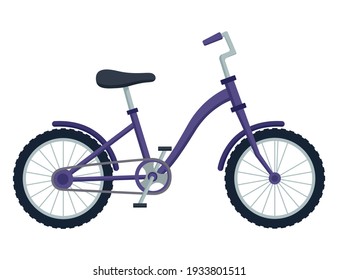 Kid bicycle on white background. Children bike, vector illustration