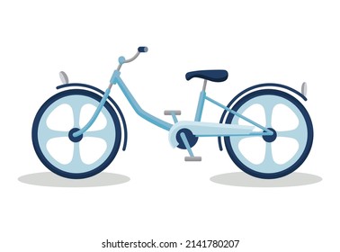 Kid bicycle retro frame type or form. Colorful children children bike, transport for sport or travel. Vector isolated cycle fun toy for child in flat cartoon style on white background