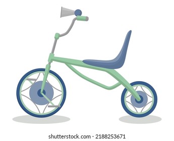 Kid bicycle retro frame type or form. Colorful children children bike, transport for sport or travel. Vector isolated cycle fun toy for child in flat cartoon style on white background