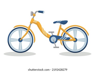 Kid bicycle retro frame type or form. Colorful children children bike, transport for sport or travel. Vector isolated cycle fun toy for child in flat cartoon style on white background