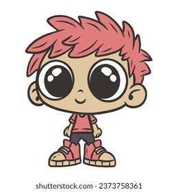 Kid mit Big Shoes Doodle-Vektorgrafik