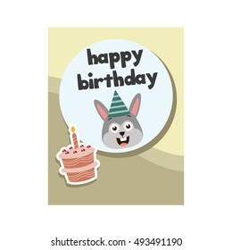 Kid birthday card design template