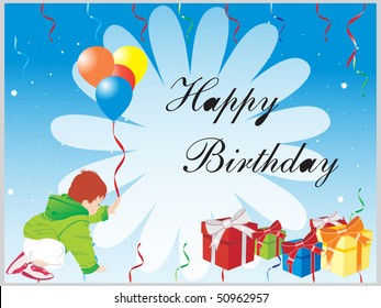 kid birthday celebration, illustration