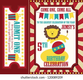 kid birthday invitation card design. vector illustration