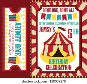 kid birthday invitation card design. vector illustration