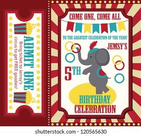 kid birthday invitation card design. vector illustration