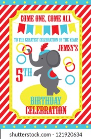 kid birthday invitation card design. vector illustration