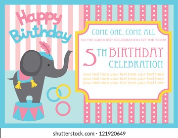 kid birthday invitation card design. vector illustration