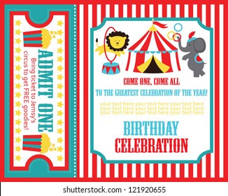 kid birthday invitation card design. vector illustration