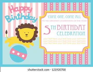 kid birthday invitation card design. vector illustration