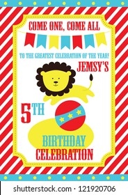 kid birthday invitation card design. vector illustration