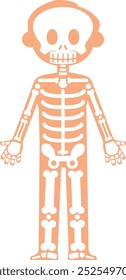 Kid body with skeleton. Child anatomy medical illustration