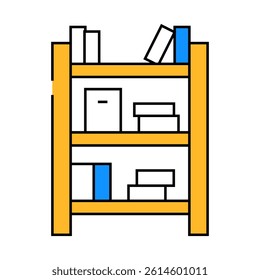 kid bookshelf bedroom line icon vector. kid bookshelf bedroom sign. isolated symbol illustration