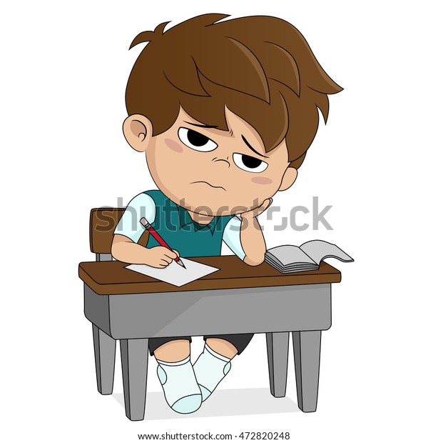 Kid Boring About Sometingback Schoolvector Illustration Stock Vector ...