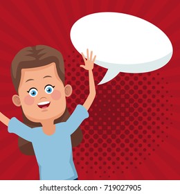 Kid boy cartoon with blank speech bubble