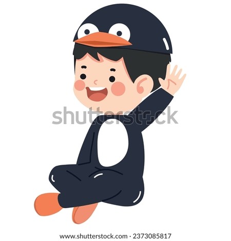 Kid boy characters penguin costume 