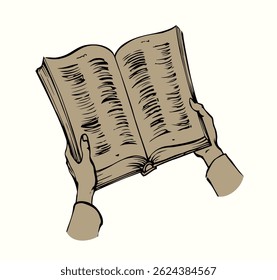 Kid boy child biblic faith believ note data preach concept logo sign icon art Black outline ink pen drawn male teen guy pray holy diary retro line print style muslim islam office white paper page text