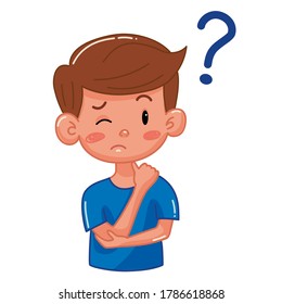 Kid boy with different emotions. Isolated illustration on white background. Vector. Cartoon. Flat. Face expression