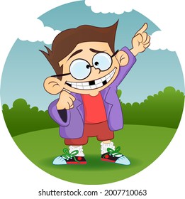 Kid boy with different emotions. Isolated illustration on white background