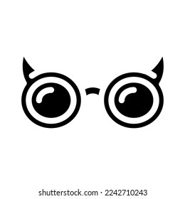 vectores de icono de gafas de niño marco de glifo. signo de marco de lentes de niño. ilustración de símbolo aislado
