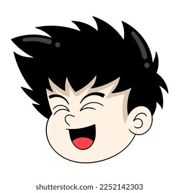 kid boy head was wrinkled face expression again wanted. vector design illustration art