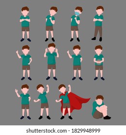 Kid boy isolated on background. Vector illustration design.