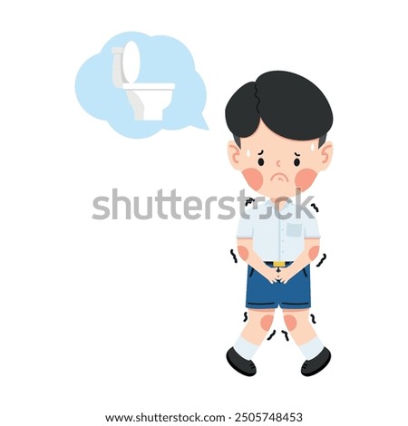 Kid  boy needs to use the restroom