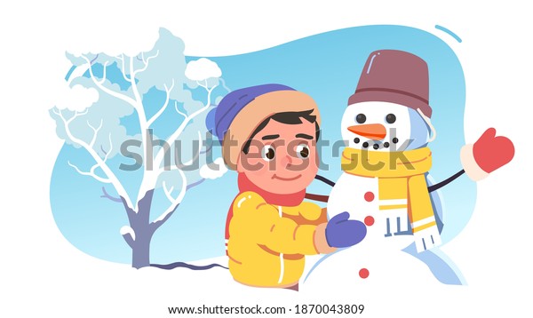 Kid Boy Playing Outside Making Big Stock Vector (Royalty Free ...