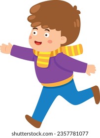 Kid boy running so fast