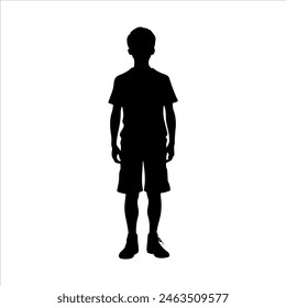 Kid boy silhouette isolated on white background. Kid boy icon vector illustration design.