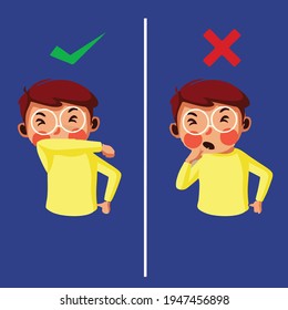 Kid Boy Sneezinghow Sneeze Correctly Wrongchild Stock Vector (Royalty ...