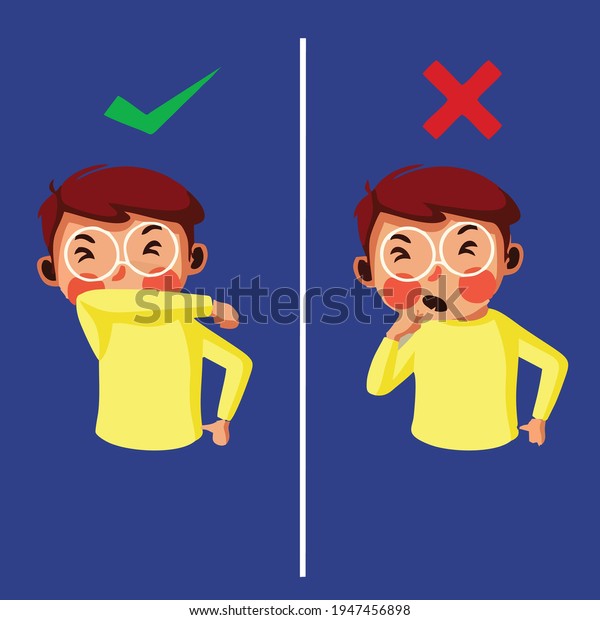 Kid Boy Sneezinghow Sneeze Correctly Wrongchild Stock Vector (Royalty ...