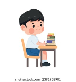 Estudiantes de niños en la mesa