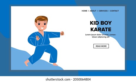 Recepción De Karate De Entrenamiento Para Niños En Vector De Clase. Niños De La Escuela Infantil Que Ejercen El Karate Y Se Preparan Para Un Evento De Competencia. Característica Actividad deportiva Web Ilustración de caricatura plana