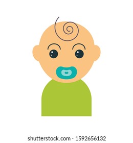 kid boy vector flat color icon 