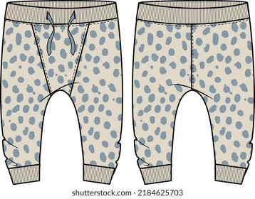 KID BOYS BOTTOM WEAR JOGGER AND TROUSER VECTOR FRONT AND BACK VECTOR