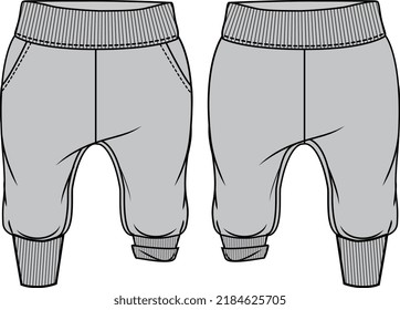 KID BOYS BOTTOM WEAR JOGGER AND TROUSER VECTOR FRONT AND BACK VECTOR