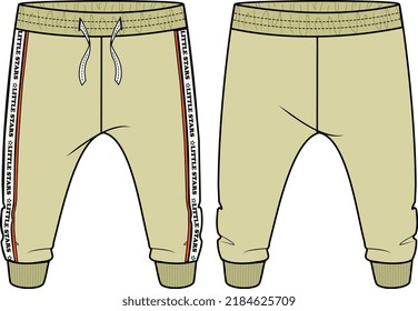 KID BOYS BOTTOM WEAR JOGGER AND TROUSER VECTOR FRONT AND BACK VECTOR