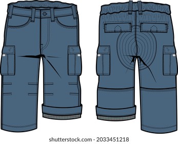 KID BOYS BOTTOM WEAR PANT FRONT AND BACK WITH POCKET VECTOR